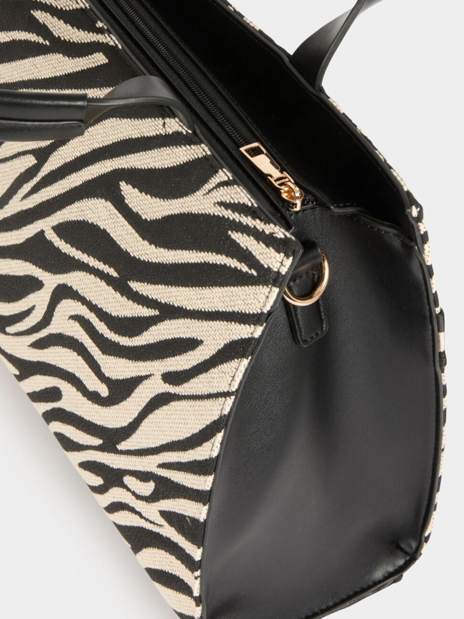Sac à main zébré tina noir femme - Morgan