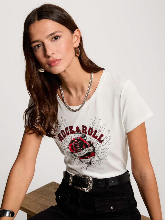 T-shirt rebel blanc femme - Morgan