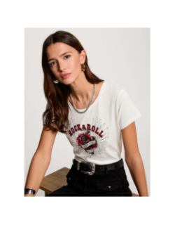 T-shirt rebel blanc femme - Morgan