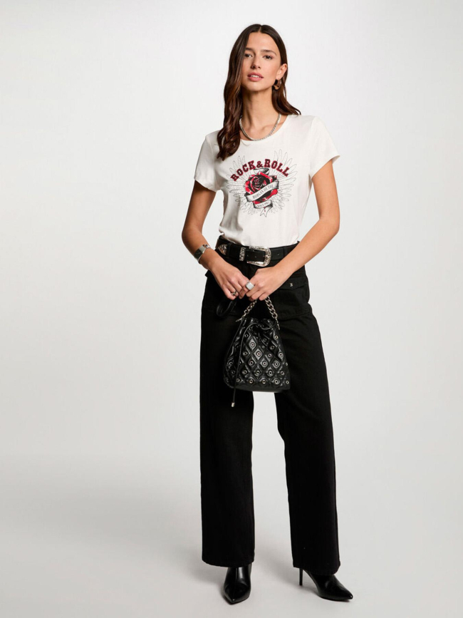 T-shirt rebel blanc femme - Morgan