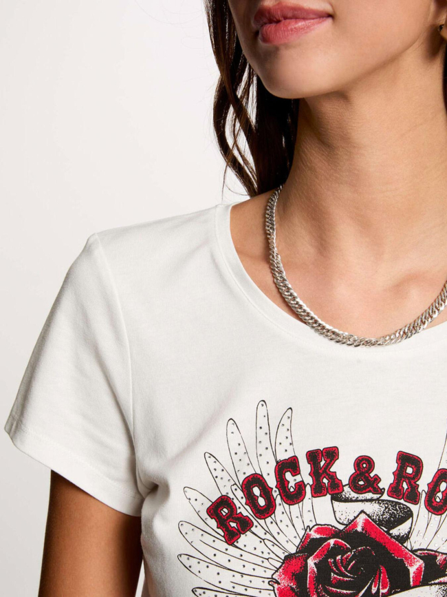 T-shirt rebel blanc femme - Morgan