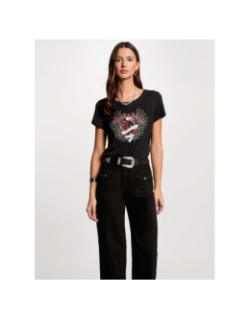 T-shirt rebel noir femme - Morgan