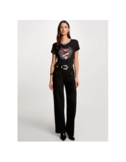T-shirt rebel noir femme - Morgan