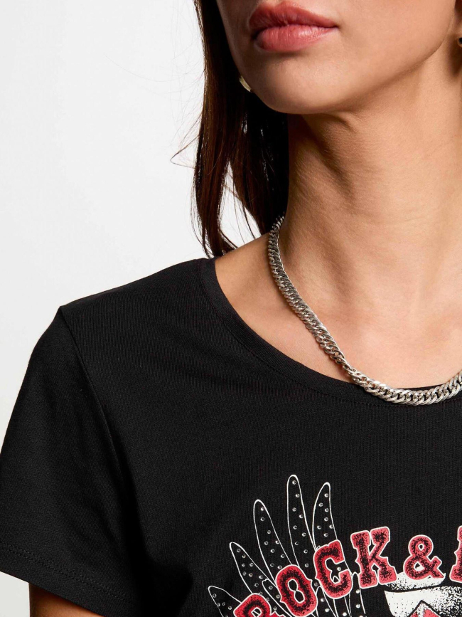 T-shirt rebel noir femme - Morgan