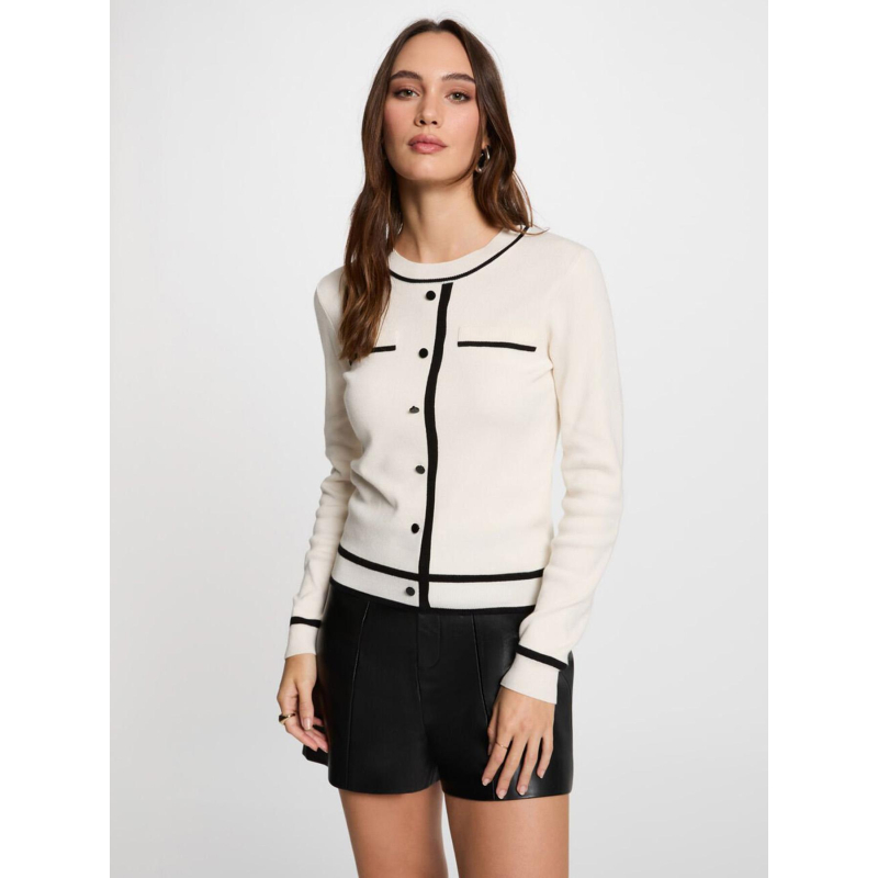 Pull effet gilet juani ivoire femme - Morgan
