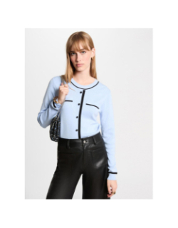 Pull effet gilet juani bleu ciel femme - Morgan