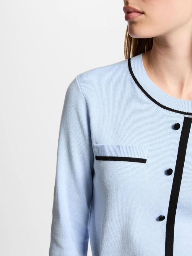 Pull effet gilet juani bleu ciel femme - Morgan