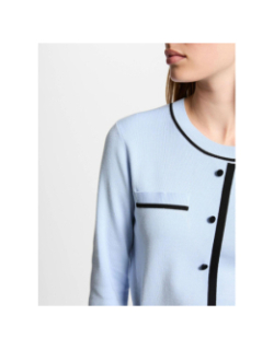 Pull effet gilet juani bleu ciel femme - Morgan
