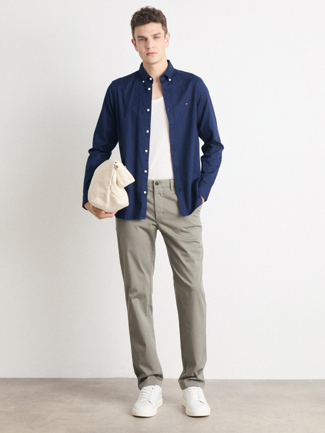 Pantalon chino denton structuré gris homme - Tommy Hilfiger