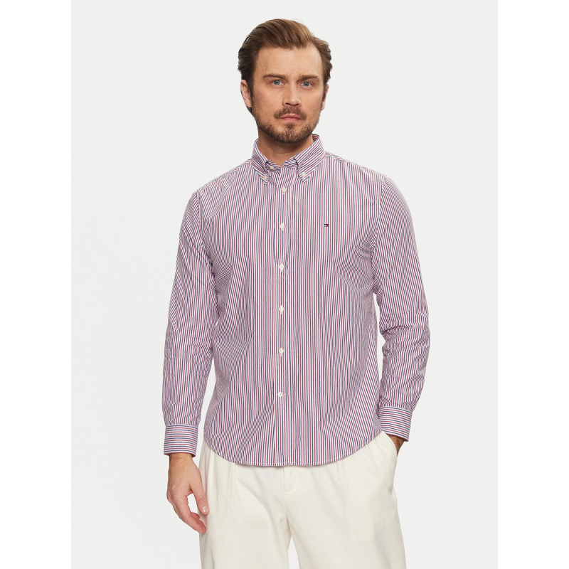 Chemise à rayures flex poplin multicolore homme - Tommy Hilfiger