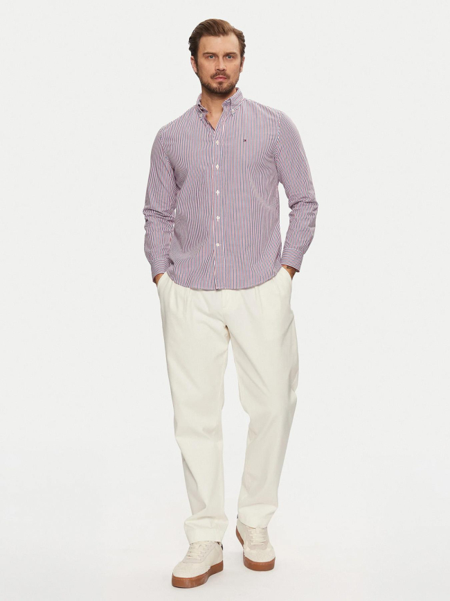 Chemise à rayures flex poplin multicolore homme - Tommy Hilfiger
