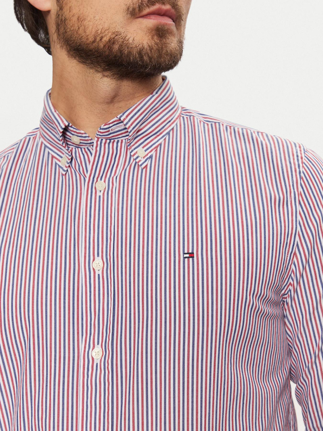 Chemise à rayures flex poplin multicolore homme - Tommy Hilfiger