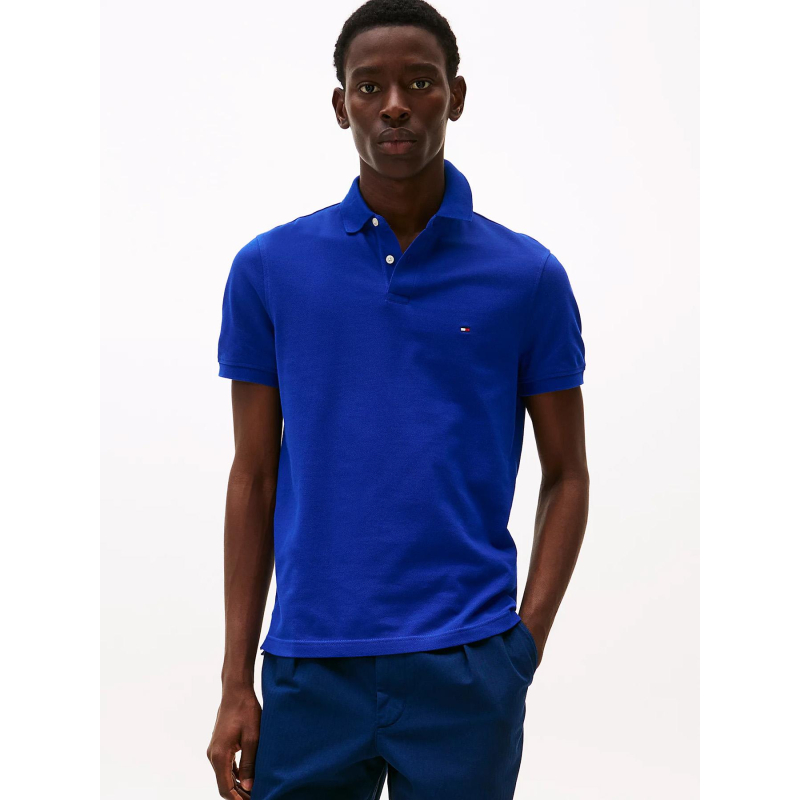 Polo 1985 regular en piqué texturé bleu homme - Tommy Hilfiger