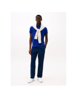 Polo 1985 regular en piqué texturé bleu homme - Tommy Hilfiger