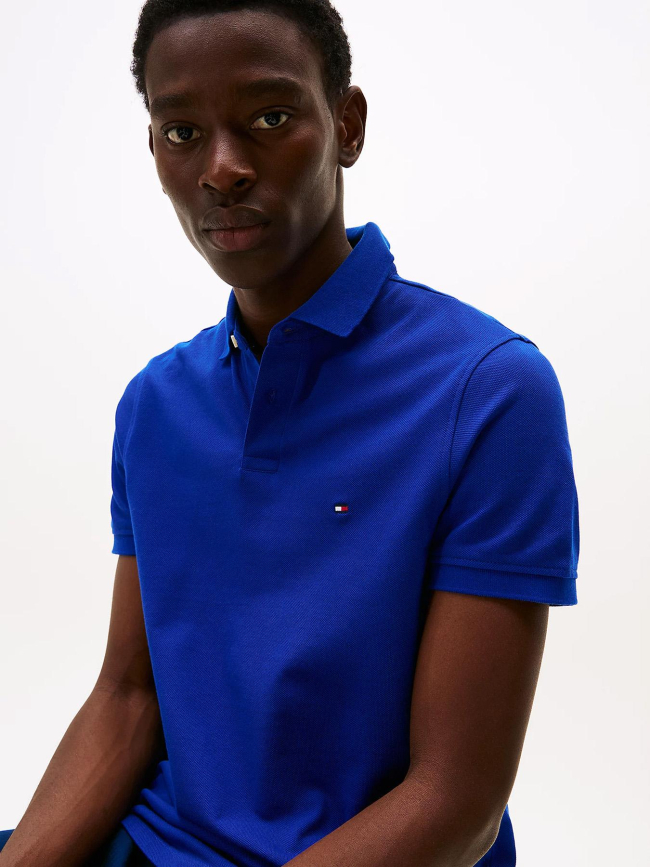 Polo 1985 regular en piqué texturé bleu homme - Tommy Hilfiger