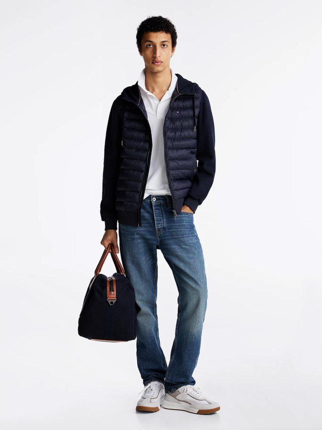 Veste bi-matière mix media bleu marine homme - Tommy Hilfiger