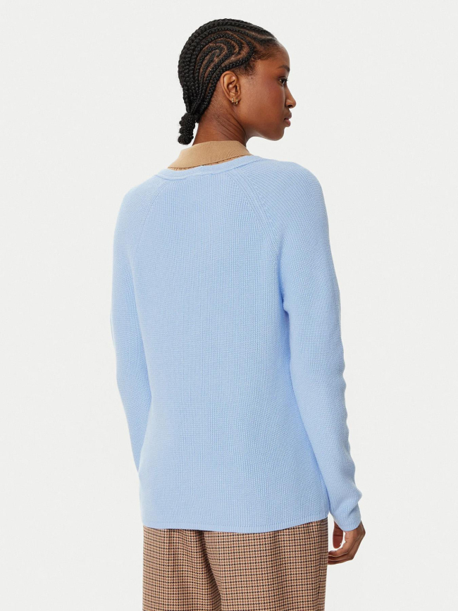 Pull uni col v logo bleu femme - Tommy Hilfiger