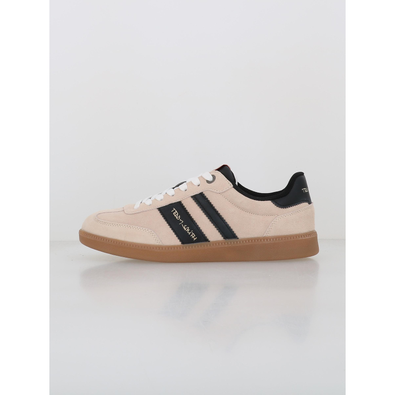 Baskets suédé retro beige noir homme - Teddy Smith