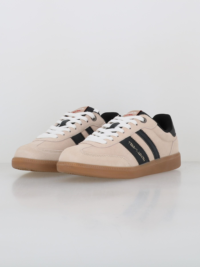 Baskets suédé retro beige noir homme - Teddy Smith