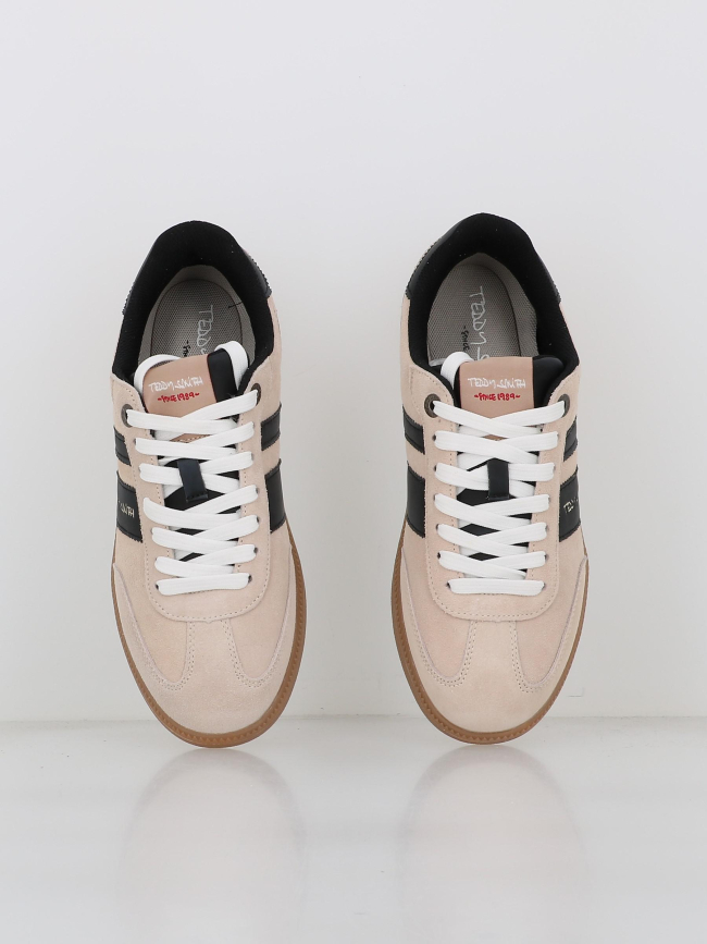 Baskets suédé retro beige noir homme - Teddy Smith