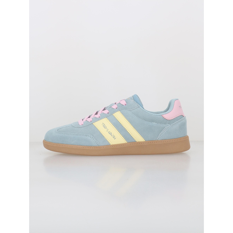Baskets suédé retro bleu rose jaune femme - Teddy Smith