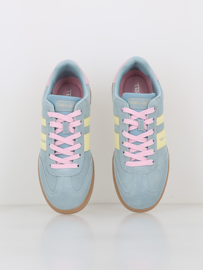 Baskets suédé retro bleu rose jaune femme - Teddy Smith