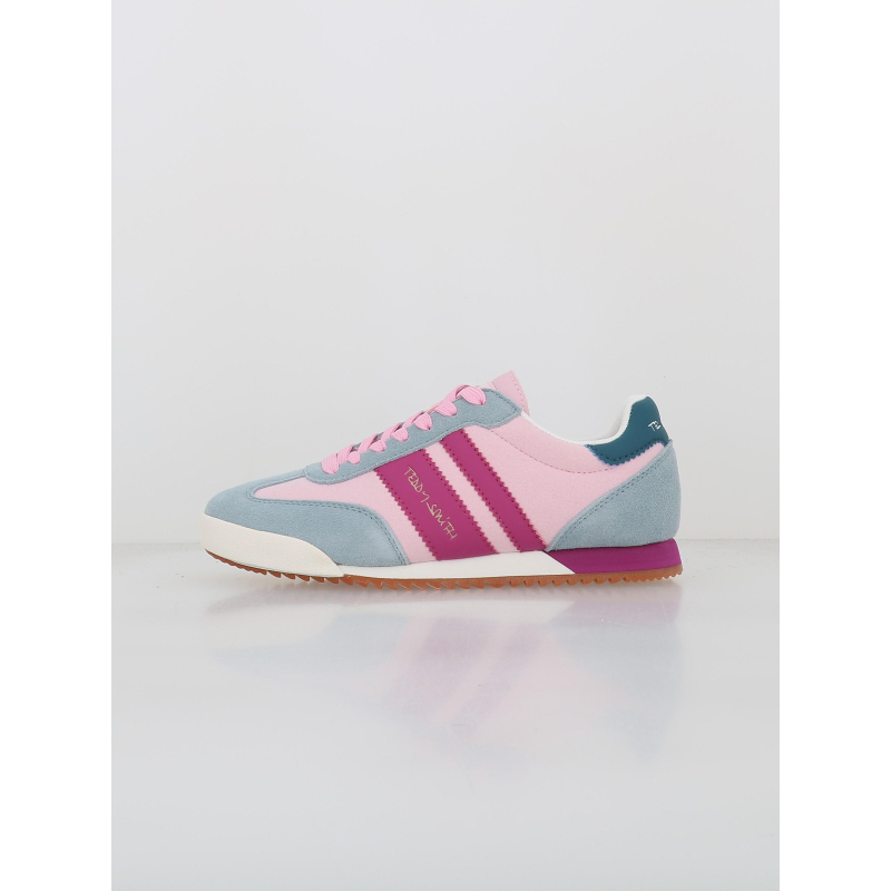Baskets en cuir suédé serraje rose bleu femme - Teddy Smith
