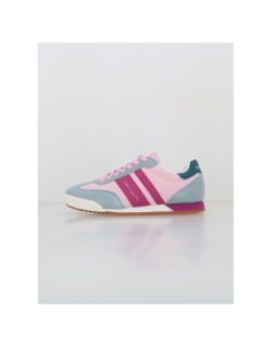 Baskets en cuir suédé serraje rose bleu femme - Teddy Smith