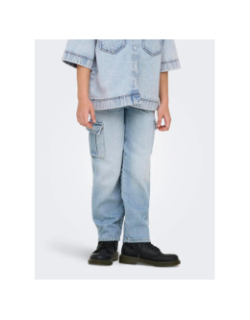 Jean large cargo harmony bleu clair fille - Only