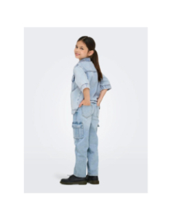 Jean large cargo harmony bleu clair fille - Only