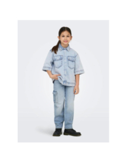Jean large cargo harmony bleu clair fille - Only