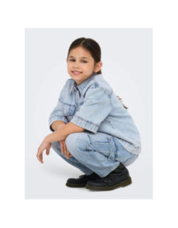 Jean large cargo harmony bleu clair fille - Only