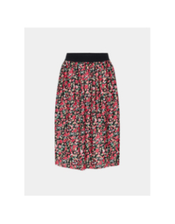 Jupe kogeleme à motif floral noir et rouge fille - Only