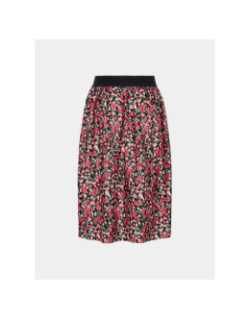 Jupe kogeleme à motif floral noir et rouge fille - Only