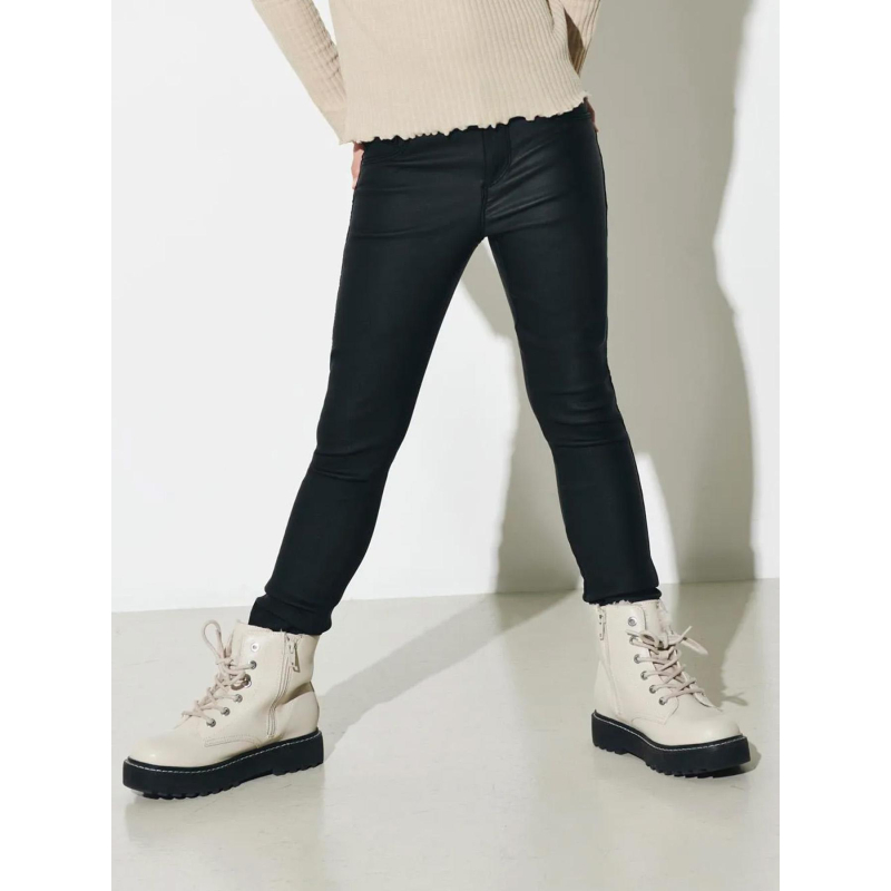 Pantalon skinny enduit kogroyal noir fille - Only
