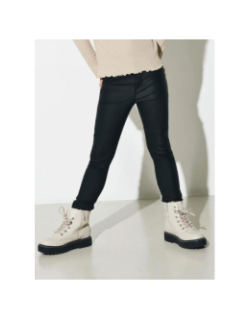 Pantalon skinny enduit kogroyal noir fille - Only