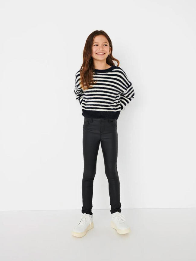 Pantalon skinny enduit kogroyal noir fille - Only