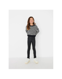 Pantalon skinny enduit kogroyal noir fille - Only