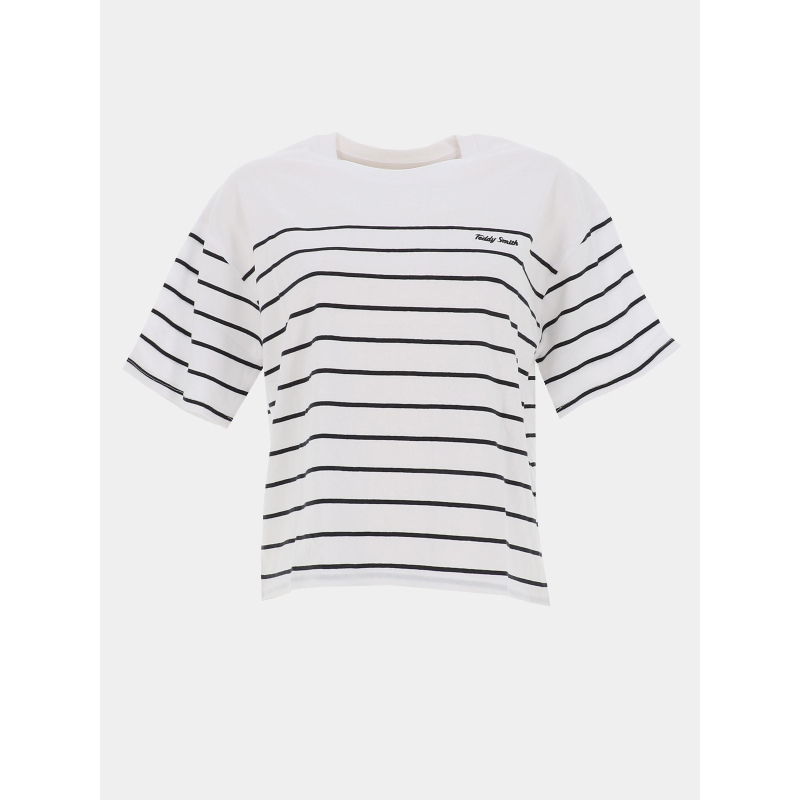 T-shirt rayé carla blanc noir femme - Teddy Smith