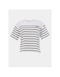 T-shirt rayé carla blanc noir femme - Teddy Smith