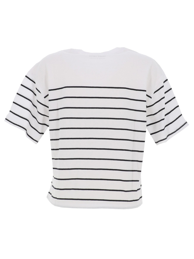 T-shirt rayé carla blanc noir femme - Teddy Smith