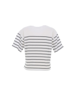 T-shirt rayé carla blanc noir femme - Teddy Smith