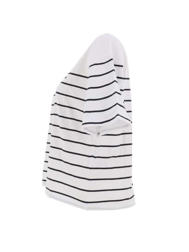 T-shirt rayé carla blanc noir femme - Teddy Smith