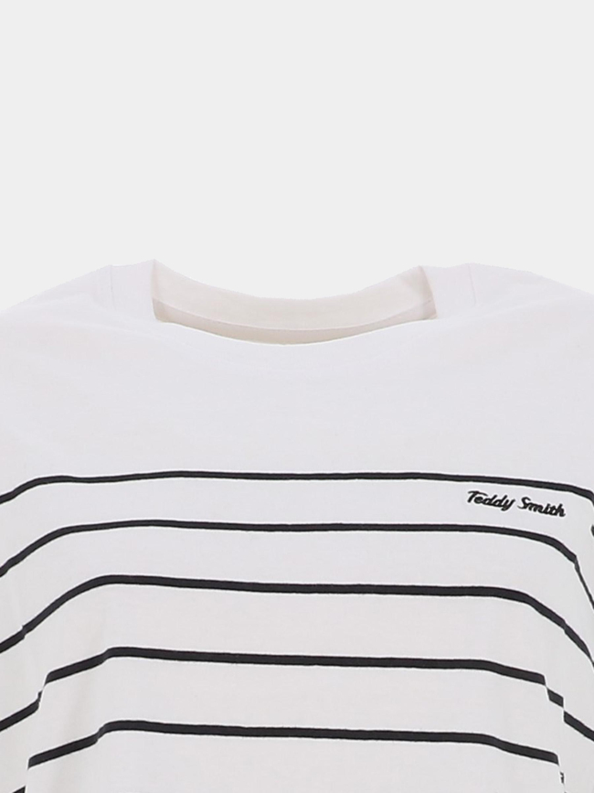 T-shirt rayé carla blanc noir femme - Teddy Smith