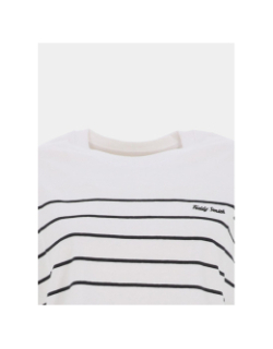 T-shirt rayé carla blanc noir femme - Teddy Smith