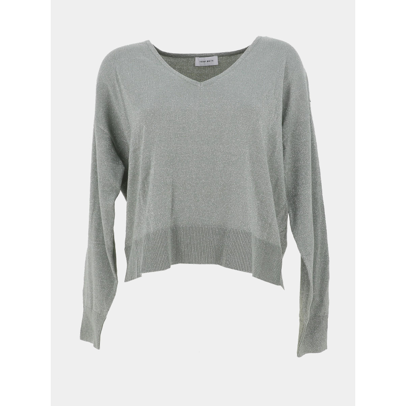 Pull col v pailleté lizie vert femme - Teddy Smith