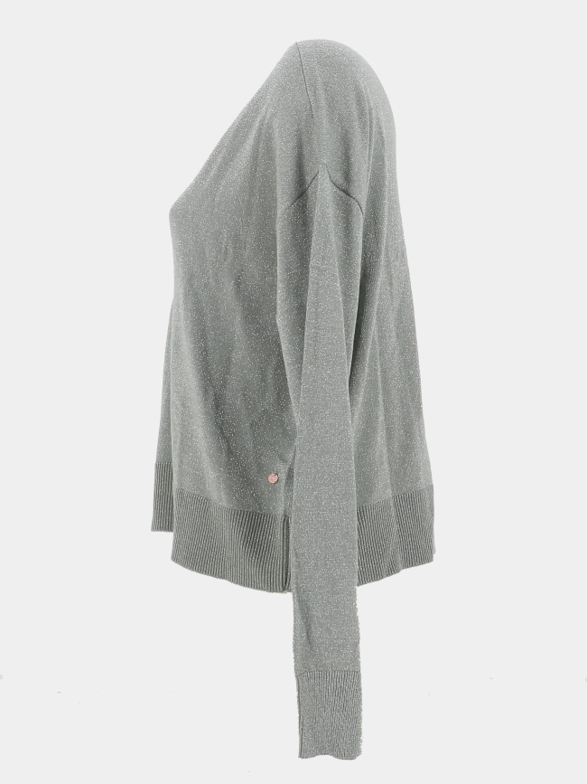 Pull col v pailleté lizie vert femme - Teddy Smith