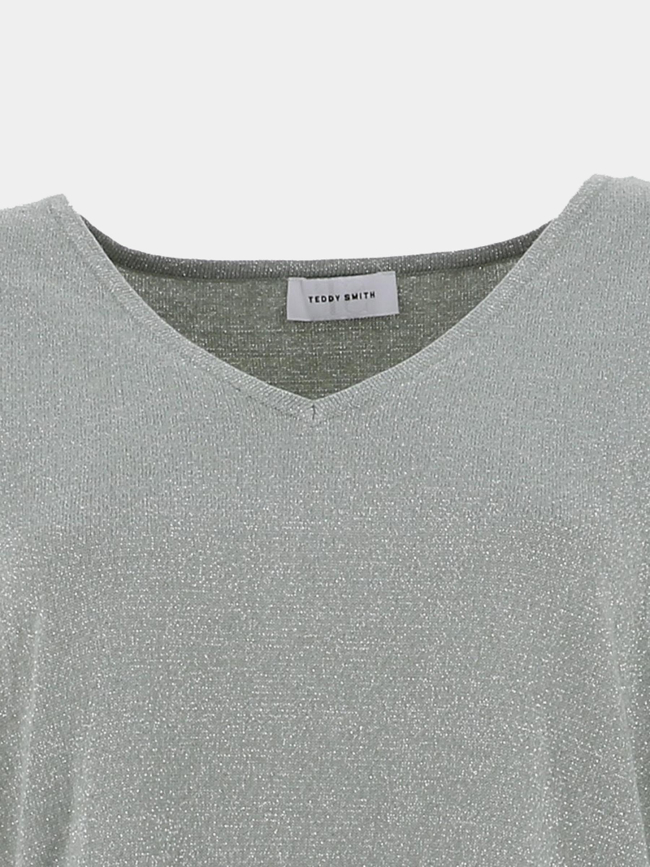 Pull col v pailleté lizie vert femme - Teddy Smith