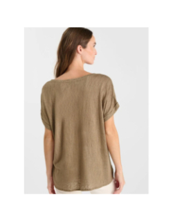 T-shirt effet brillant pati marron femme - Le Temps Des Cerises