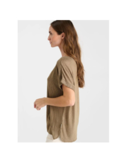 T-shirt effet brillant pati marron femme - Le Temps Des Cerises